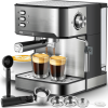 20Bar Home Coffee Maker-Semi-automatic coffee machine with milk frother, visual temperature and pressure display, 1350W power, 51mm powder hammer