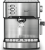 20Bar Home Coffee Maker-Semi-automatic coffee machine with milk frother, visual temperature and pressure display, 1350W power, 51mm powder hammer