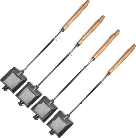 HAWOK Cast Iron Pie-Iron Sandwich Maker with Detachable Handle set of 4
