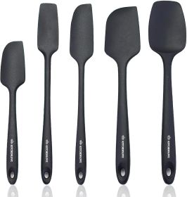 Premium 600°F Heat Resistant 5 Piece Silicone Spatula Set for Baking, Cooking