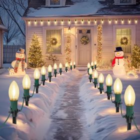 30Ft C9 Led 20 Bulbs Christmas Pathway Lights Outdoor