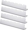 4 Pcs Skewers Holder Stainless Steel Shish Kabob Rack BBQ Long Skewers Rack for Round Flat Wood Metal Bamboo Grilling Accessories 12 Inch