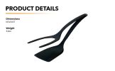 2-in-1 Silicone Spatula Tongs Cooking Tool - Non-Stick Heat Resistant Flipping Tongs for Eggs, Pancakes, Omelets, Steak