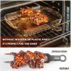 Double Skewers 14.4" Stainless Steel Heavy Duty Double Prong Skewers for BBQ Kabob Shawarma Meat Fish Chicken Accessories for Grill Master Arsenal Sto