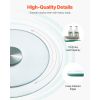 20 in Glass Lazy Susan Turntable, 360° Rotation Round Clear Tabletop Rotating Tray, Tempered Glass Dining Table Centerpiece, Smooth and Silent Spin
