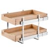 2 Tier Pull Out Cabinet Organizer, 14"W x 21"D Cabinet Drawer, Soft Close Slide out Shelf, Heavy-Duty Sliding Wood Drawer