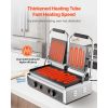 Commercial Panini Grill, 3600W Electric Sandwich Panini Maker, Stainless Steel Double Sandwichs Press with Handle and Temp Control