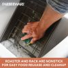 Bakeware 14.75 x 10.75 Inch Nonstick Roaster with U-Rack, Dishwasher Safe and Oven Safe to 450°F, Gray