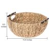 Natural Woven Water Hyacinth Decorative Bowl with Wooden Handles