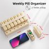 Weekly Pill Organizer Two Time a Day, 7 Day Travel Pill Box, Daily Medicine Organizer