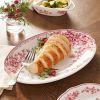 Agatha Stoneware 16-inch Serving Platter, Red