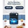 Upright Automatic Ice Cream Maker with Built-in Compressor, 2 Quart No Pre-freezing Fruit Yogurt Machine, Stainless Steel Electric Sorbet Maker