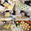 Ravioli Pasta Cutter Wheel Set of 5, Ravioli Makers with Roller Ravioli Stamp Cutter Set with Wooden Handle