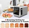Touch Screen Toaster 2 Slice, Bagel Toasters with LCD Display, Stainless Steel Smart Digital Toasters with Single Slot Toasting