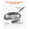 Tri-Ply Stainless Steel Frying Pan, 3 Pcs Set (8, 10, 12 in), Cooking Skillet with Heat-Resistant Handle, Chef's Kitchen Cookware, Oven, Gas, Electric