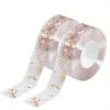 2 Rolls Floral Waterproof Seam Tape – Decorative Pink Flower Design for Sink, Toilet & Stove Edge Sealing (118.11 Inch/Roll)