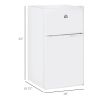 3.2 Cu.Ft Double Door Mini Fridge with Freezer Adjustable Shelf Thermostat Reversible Door White
