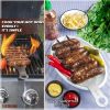 Double Skewers 14.4" Stainless Steel Heavy Duty Double Prong Skewers for BBQ Kabob Shawarma Meat Fish Chicken Accessories for Grill Master Arsenal Sto