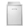 Pull Out Trash Drawer 17.7x22.8 Inch Raised Style Trash Bin with Pull-Out Tray Stainless Steel Trash Drawer with Handle for Outdoor Kitchen BBQ Island