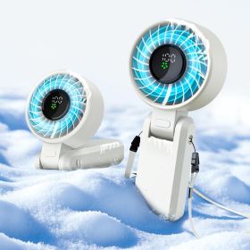 5200mAh Portable Handheld Fans for Travel, High-Speed Motor, Rechargeable Hand Held Fan, 5 Speed,180Â°Foldable, Small Personal Fan (Color: White 1 5200mAh)