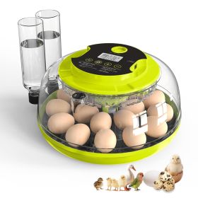 Incubator for Hatching Eggs, 18 Eggs Capacity, Incubators with Egg Candler, Automatic Egg Turner, Temperature & Humidity Control (Color: Green)