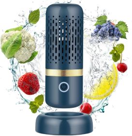 Fruit and Vegetable Purifier Cleaner Washing Machine Capsule Shape Disinfection OH-ion Purification Technology for Cleaning Veggie Grains Rice Meat Se (Color: Blue Ocean)