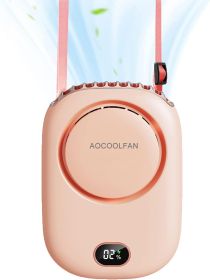 Portable Neck Fan, Mini Small Personal Handheld Fan USB Rechargeable 3 Speed for Girls Boys Woman Eyelash Travel Home Office Outdoor (Color: Pink)