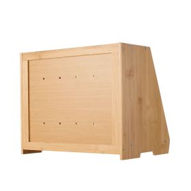 Double Layer Bread Box for Kitchen Counter, Large Capacity Bamboo Bread Storage Container, Farmhouse Wooden Breadbox for Homemade Bread (Number of Layers: Double-deck, Color: Burlywood)