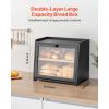 Double Layer Bread Box for Kitchen Counter, Large Capacity Bamboo Bread Storage Container, Farmhouse Wooden Breadbox for Homemade Bread